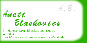 anett blaskovics business card